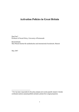 Activation Policies in Great Britain