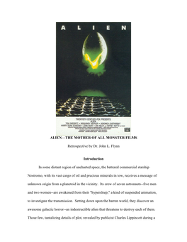 ALIEN—THE MOTHER of ALL MONSTER FILMS Retrospective By