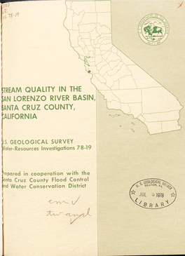 Stream Quality in the San Lorenzo River Basin, Santa Cruz County, California 6