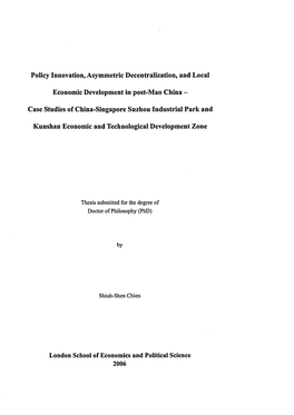 Case Studies of China-Singapore Suzhou Industrial Park And