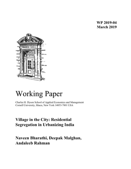 Residential Segregation in Urbanizing India