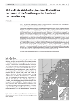 Mid and Late Weichselian, Ice-Sheet Fluctuations Northwest of the Svartisen Glacier, Nordland, Northern Norway