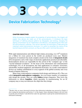 Device Fabrication Technology1