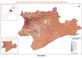 Taux D'accroissement Annuel Moyen De La Population Des Communes Entre 2004 Et 2014 Ü Toubkal(CR)