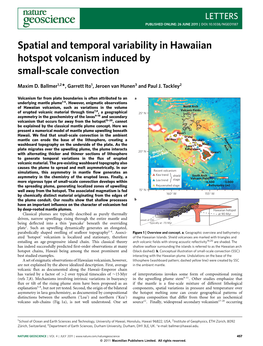 Spatio and Temporal Variability in Hawaiian Hotspot Volcanism