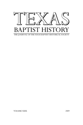 Texas Baptist History 2009