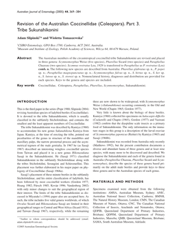 Revision of the Australian Coccinellidae (Coleoptera)