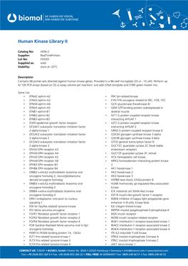 Human Kinase Library II