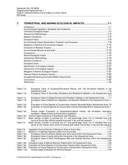 7. TERRESTRIAL and MARINE ECOLOGICAL IMPACTS...7-1 Assessment Methodology