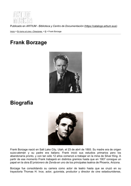 Frank Borzage Biografía