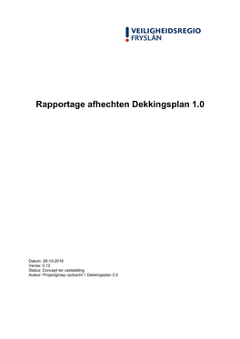 Rapportage Afhechten Dekkingsplan 1.0