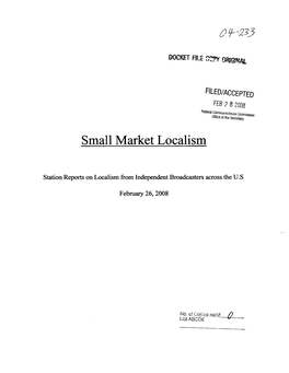 Small Market Localism