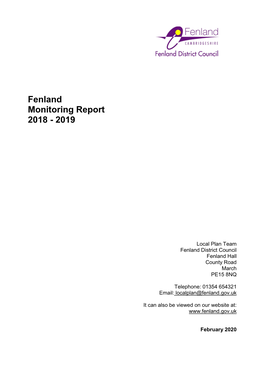 Fenland Monitoring Report 2018 - 2019