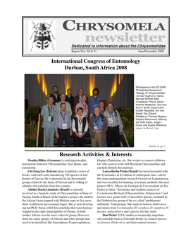 Newsletter Dedicated to Information About the Chrysomelidae Report Nos