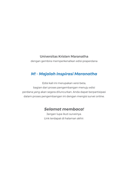 M! - Majalah Inspirasi Maranatha