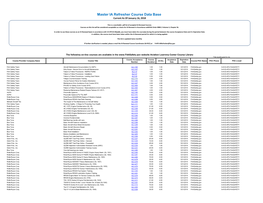 Master IA Refresher Course Data Base Current As of January 16, 2018