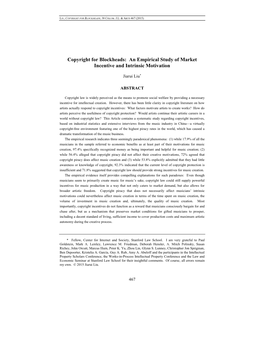 Copyright for Blockheads: an Empirical Study of Market Incentive and Intrinsic Motivation