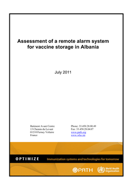 Assessment of a Remote Alarm System for Vaccine Storage in Albania
