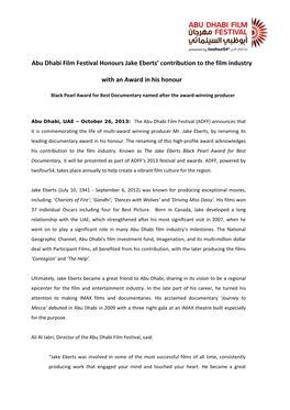 Draft Press Release for ADFF