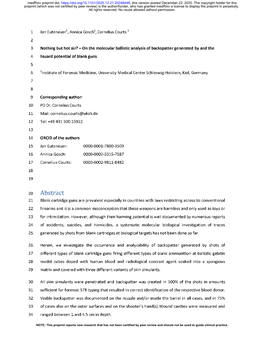 On the Molecular Ballistic Analysis of Backspatter Generated