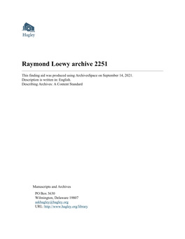 Raymond Loewy Archive 2251