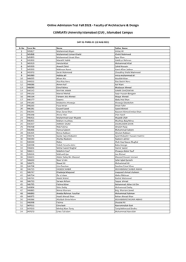 Online Admission Test Fall 2021 - Faculty of Architecture & Design