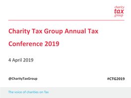 Charity Tax Group Annual Tax Conference 2019