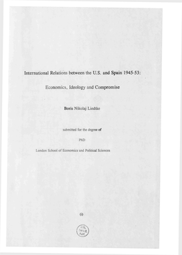 International Relations Between the U.S. and Spain 1945-53 Economics