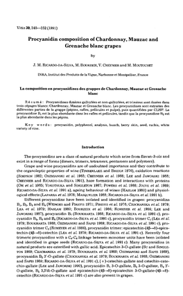 Procyanidin Composition of Chardonnay, Mauzac and Grenache Blanc Grapes