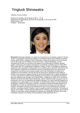 Yingluck Shinawatra