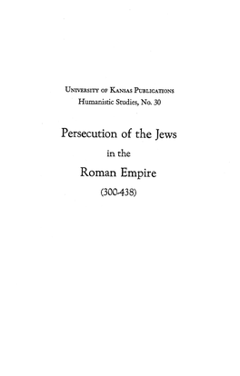 Persecution of the Jews Roman Empire