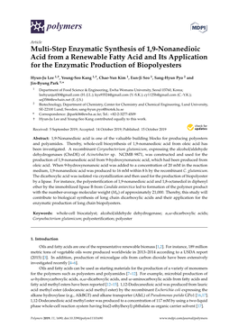 Multi-Step Enzymatic Synthesis of 1, 9-Nonanedioic Acid from A