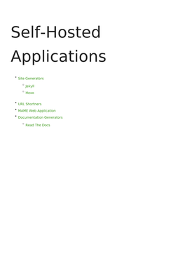 Self-Hosted Applications