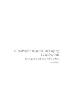 Microprofile Reactive Messaging Specification