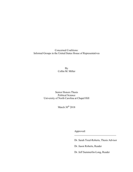 Informal Groups in the United States House of Representatives