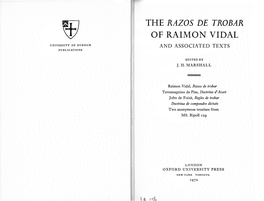 Of Raimon Vidal University of Durham and Associated Texts Publications