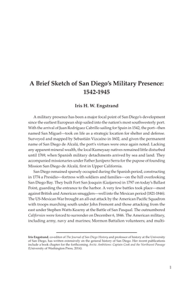 A Brief Sketch of San Diego's Military Presence