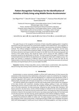 Pattern Recognition Techniques for the Identification of Activities of Daily Living Using Mobile Device Accelerometer