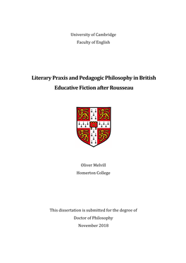 Literary Praxis and Pedagogic Philosophy in British Educative Fiction After Rousseau