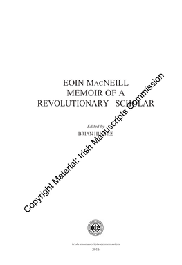 Eoin Macneill Memoir of a Revolutionary Scholar