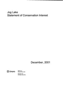 Jog Lake Statement of Conservation Interest