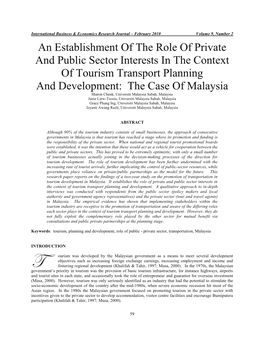 An Establishment of the Role of Private and Public Sector Interests