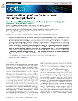 Low-Loss Silicon Platform for Broadband Mid-Infrared Photonics