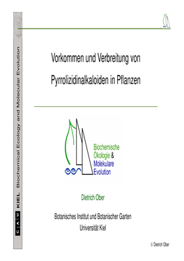 Vorkommen Und Verbreitung Von Pyrrolizidinalkaloiden in Pflanzen