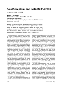 Gold Complexes and Activated Carbon