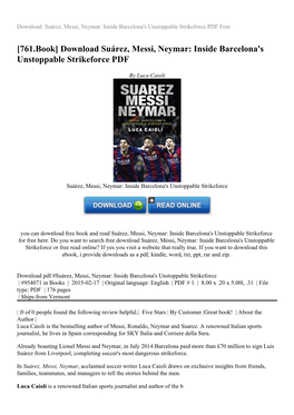 Download Suárez, Messi, Neymar: Inside Barcelona's Unstoppable Strikeforce PDF