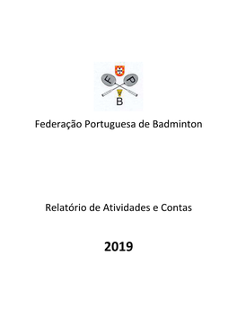 Federação Portuguesa De Badminton Relatório De Atividades E Contas