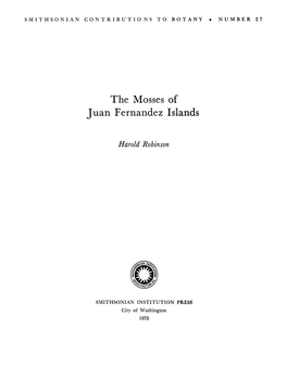 The Mosses of Juan Fernandez Islands