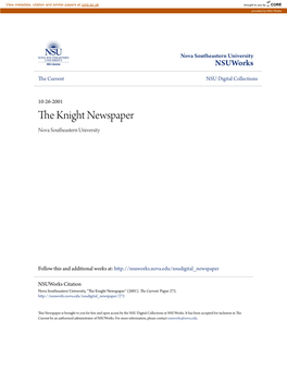 The Knight Newspaper Nova Southeastern University