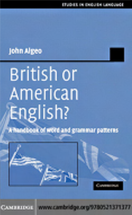 Algeo J. British Or American English. a Handbook of Word And